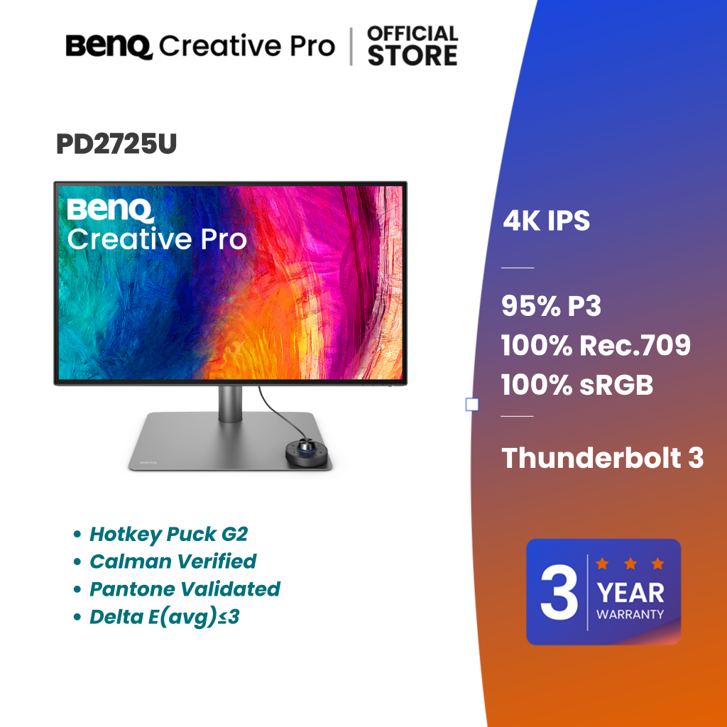 BenQ Creative Pro PD2725U | 27นิ้ว 4K 100% sRGB Thunderbolt 3 Mac-Ready Designer Monitor