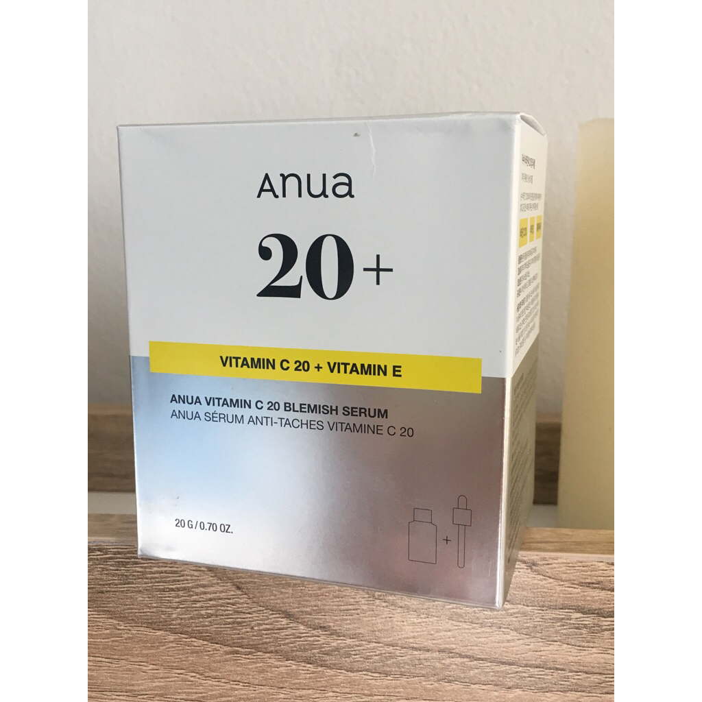 แพ็กเกจใหม่ ขนาด 20 กรัม Anua 20+ Vitamin C 20  Blemish Serum ช่วยปรับให้ผิวหน้าแลดูกระจ่างใส