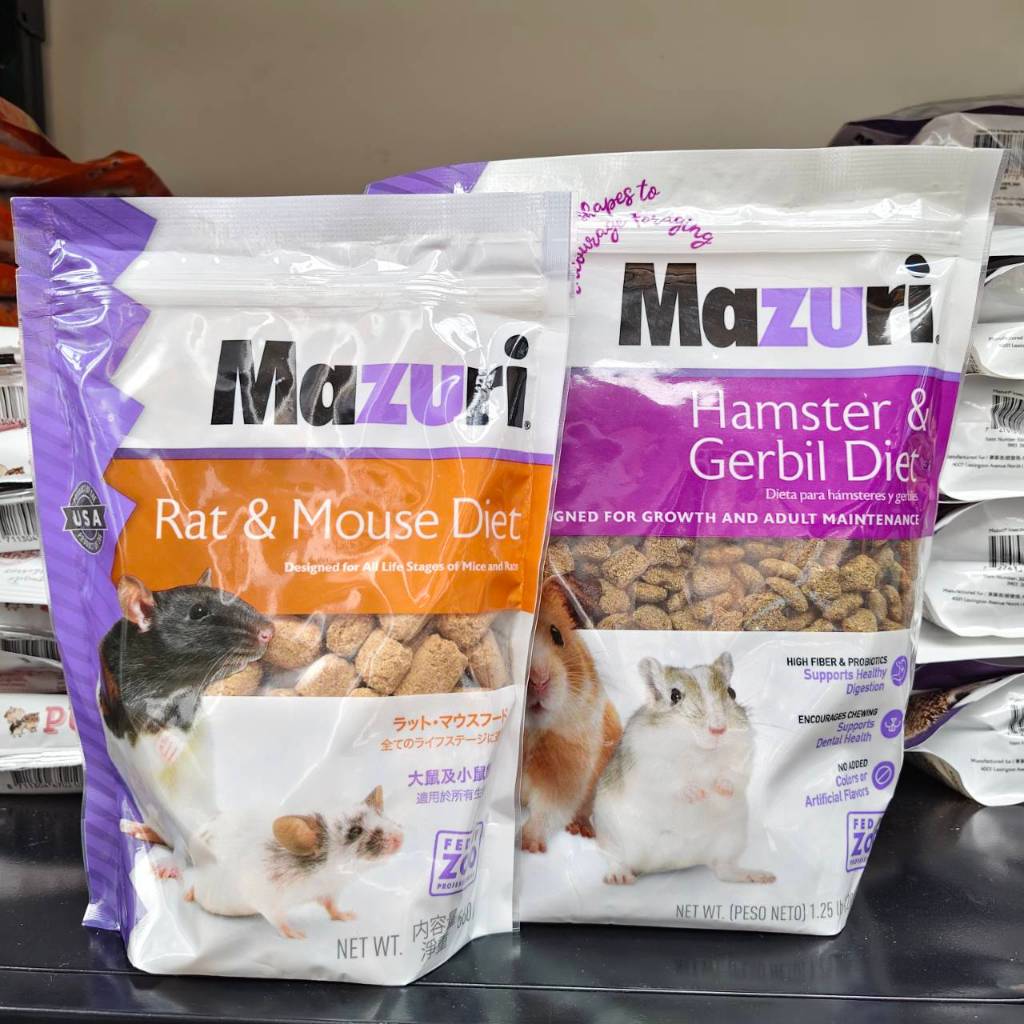 [HiHamster] Mazuri อาหารแฮมสเตอร์ โปรตีนสูง ไฟเบอร์สูง สำหรับแฮมสเตอร์และเจอร์บิล