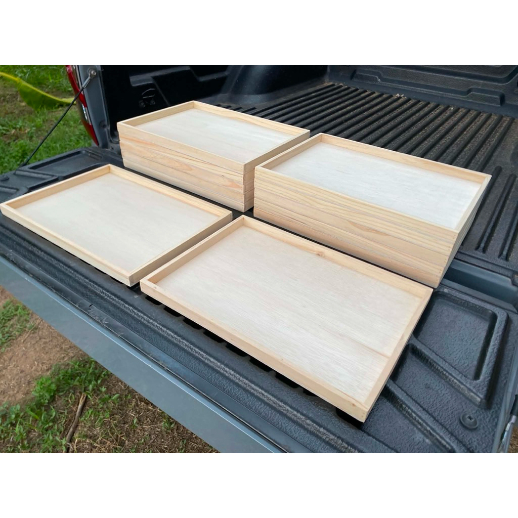 ถาดไม้  35 X 55 X 2.5 CM. ( 15 ชิ้น ) ‼️ รับงานสั่งทำตามแบบ‼️‼️‼️