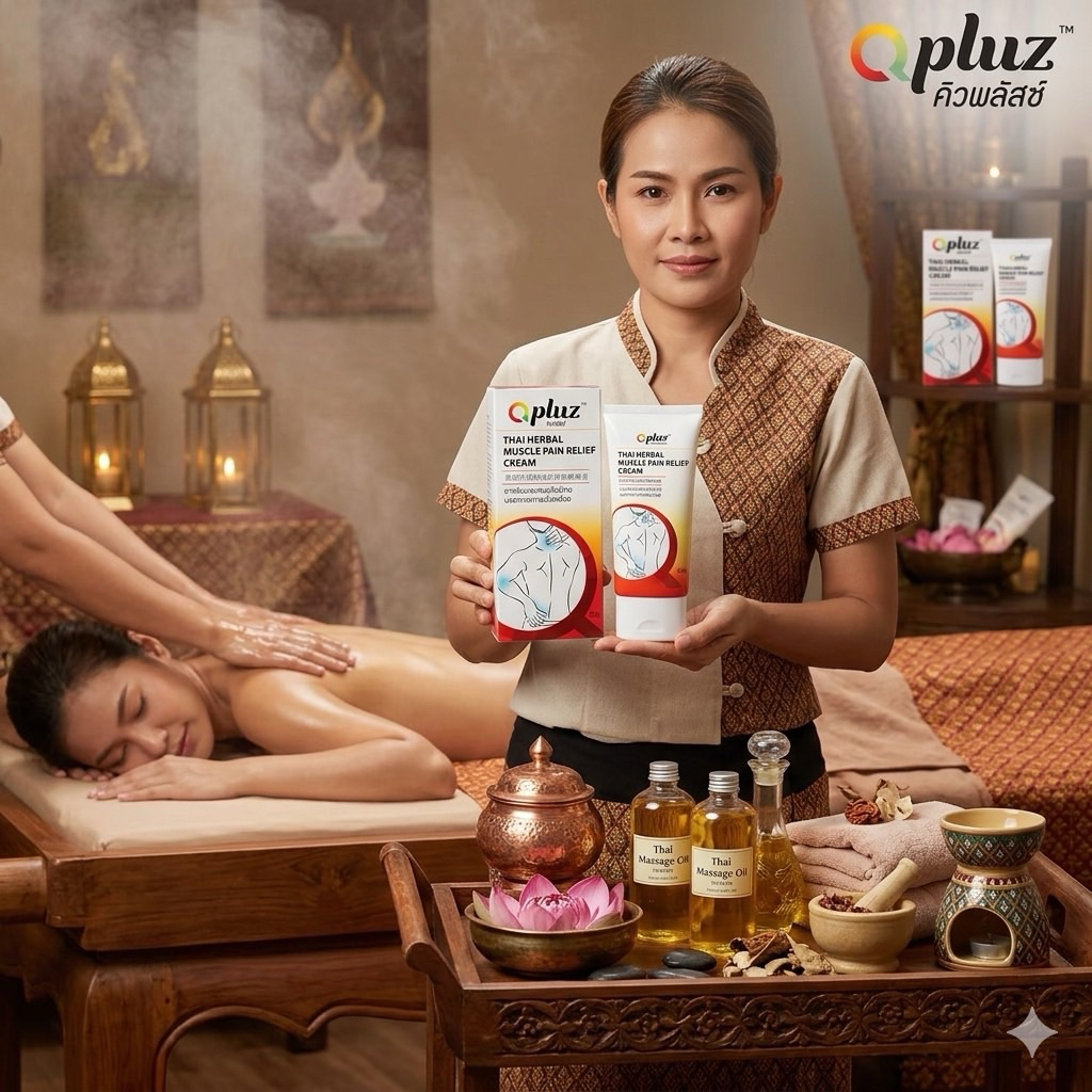 Qpluz คิวพลัสซ์ ครีมนวดสมุนไพรบรรเทาอาการปวด สูตรร้อน 80 กรัม