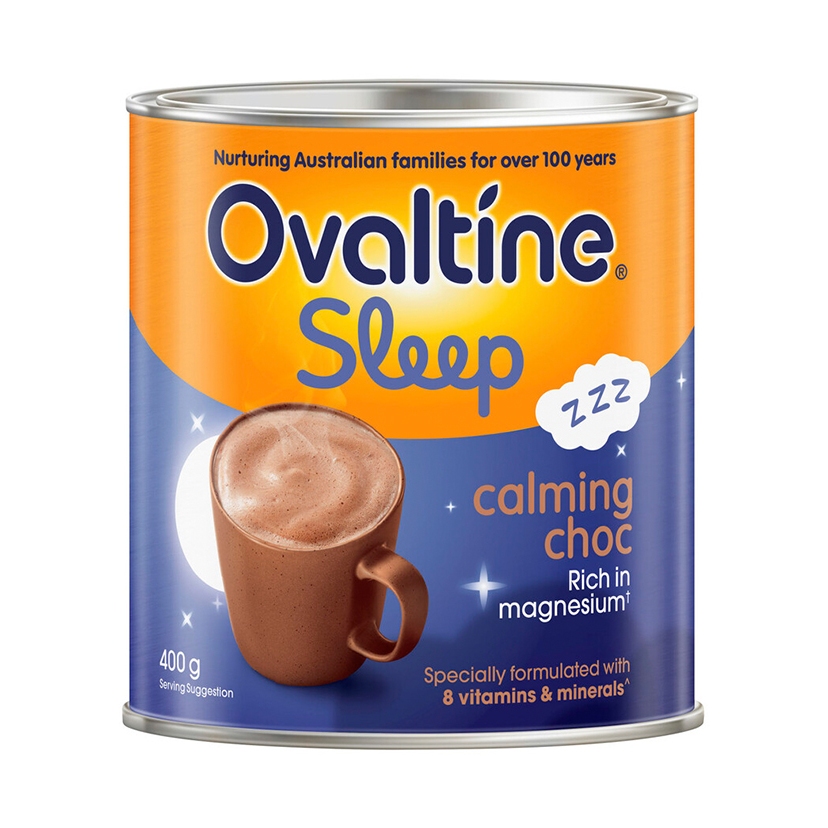 Ovaltine Sleep Calming Chocolate 400 กรัม เครื่องดื่มรสช็อคโกแลต เพื่อการหลับผักผ่อนสบายในยามค่ำคืน