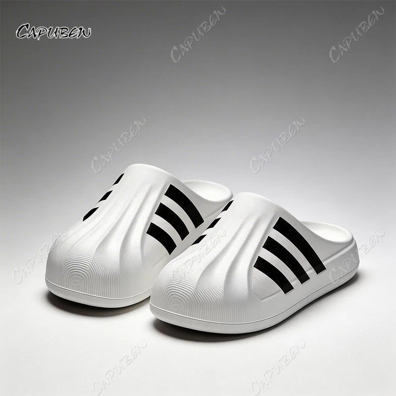 Capubew รองเท้าแตะสไลด์ EVA ผู้ชายผู้หญิง กันลื่น น้ำหนักเบา ใส่สบาย สไตล์แฟชั่น สำหรับชายหาด/ว่ายน้ำ/ใส่บ้าน#08