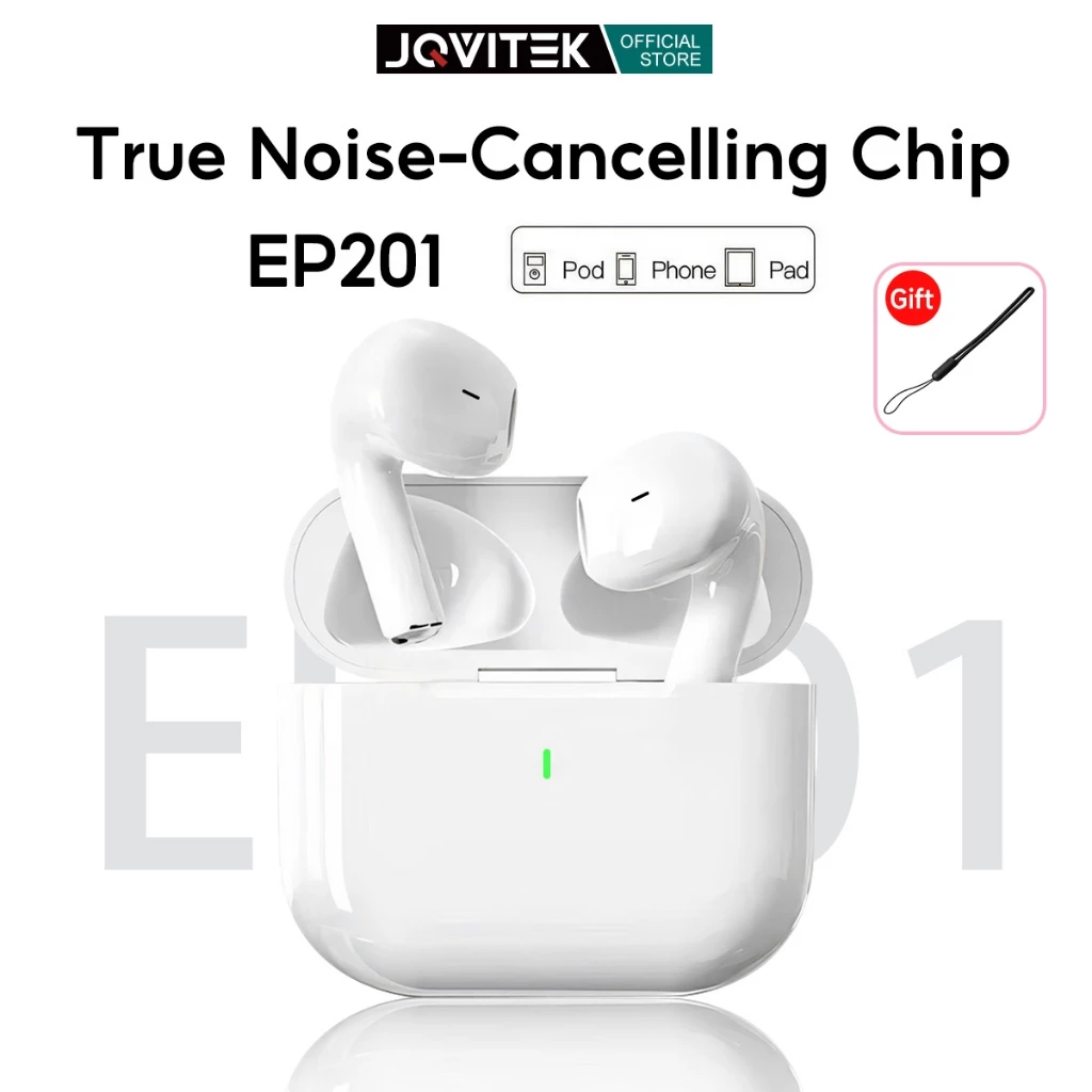 JQVITEK หูฟังบลูทูธ หูฟังไร้สาย TWS Bluetooth 5.4 ไมโครโฟนในตัว ENC ลดเสียงรบกวนการโทร คุณภาพเสียงที่ชัดเจน EP201