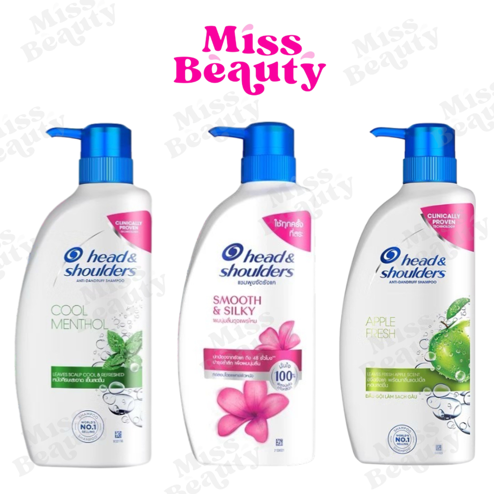 (ขวดหัวปั๊ม) Head & Shoulders เฮดแอนด์โชว์เดอร์ แชมพูขจัดรังแค คูล เมนทอล / แอปเปิ้ล 370 มล.