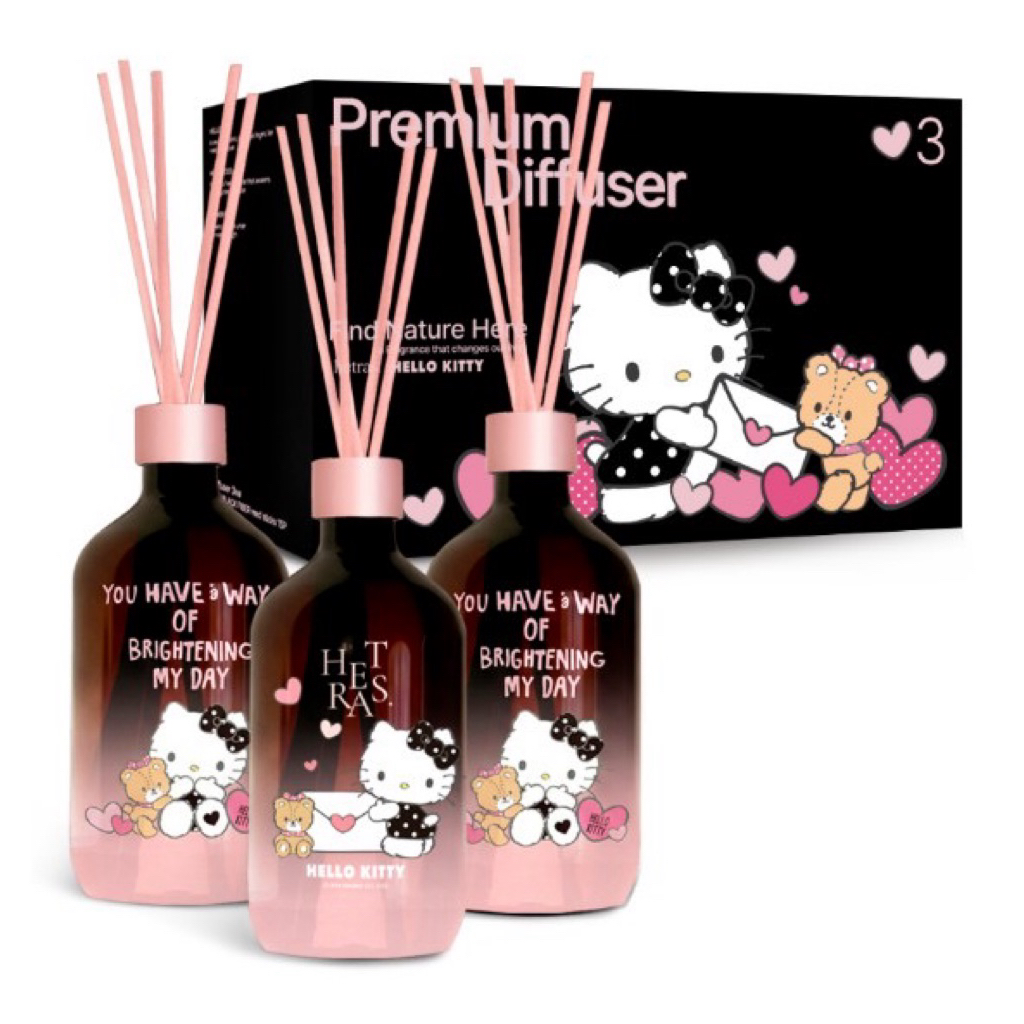 ใหม่‼️Hetras x Hello Kitty Premium Diffuser 500 ml  ก้านไม้หอมปรับอากาศลาย kitty สวยมาก