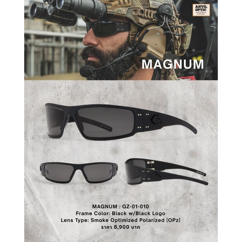 GATORZ Magnum GZ-01-010 OPz -BLACK ANODIZED W/ BLACK LOGO ของแท้ รับประกันสินค้าจาก Gatorz Thailand