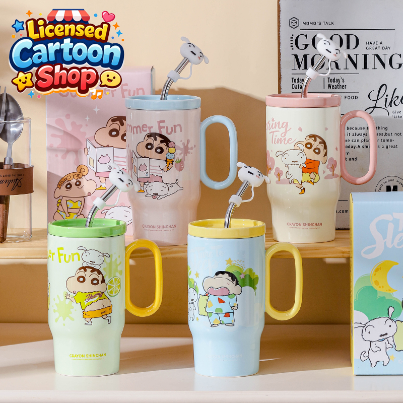 【ของแท้】shinchan ชินจัง แก้วเก็บความเย็น 660ml เก็บความเย็นได้นาน ลายน่ารัก กล่องสวยงาม ของขวัญวันหยุด ใช้ทุกวัน ส่งฟร