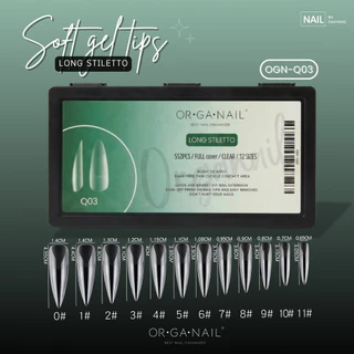 Soft Gel Tips Organail เล็บปลอมกล่องดำ กล่อง 552 ชิ้น 12 เบอร์