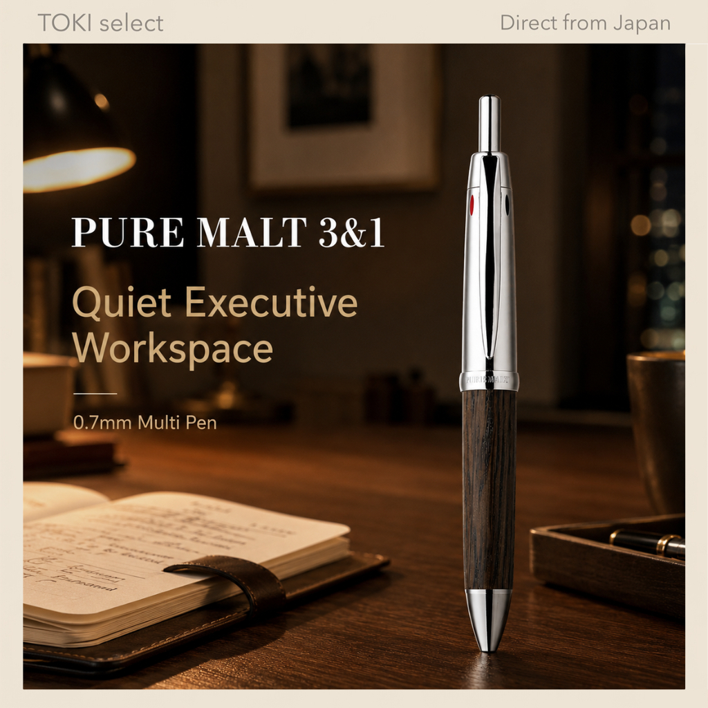 Mitsubishi Pure Malt 3&1 Premium Wood Multi Pen 0.7 Executive Desk Pen