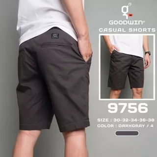 GOODWIN - 9756 CASUAL SHORTS กางเกงขาสั้นเอวขอบผู้ชาย ผ้ายืด สีพื้น