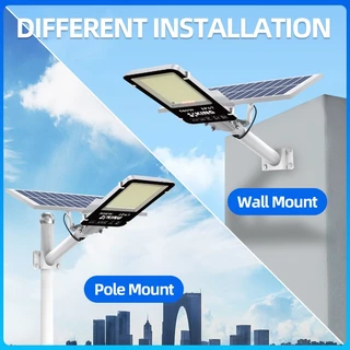 KING ไฟโซล่าเซลล์500W ไฟถนนโซล่าเซลล์ โคมไฟถนน กลางแจ้งกันน้ำ LED Street Light พร้อมรีโมท ไฟโซลาเซลล์ สปอร์ตไลท์ IP67