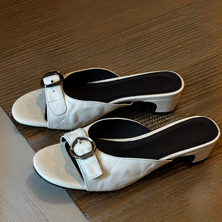 Modshoe รองเท้าส้นสูงผู้หญิง แฟชั่นเกาหลี ส้นหนา 3 ซม พื้นนิ่มพิเศษ ไซส์ 36-40