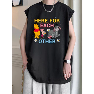 เสื้อแขนกุดคอกลม ลายหมีพู ใส่ได้ทั้งชายหญิง ลายสวยๆ OP-1182