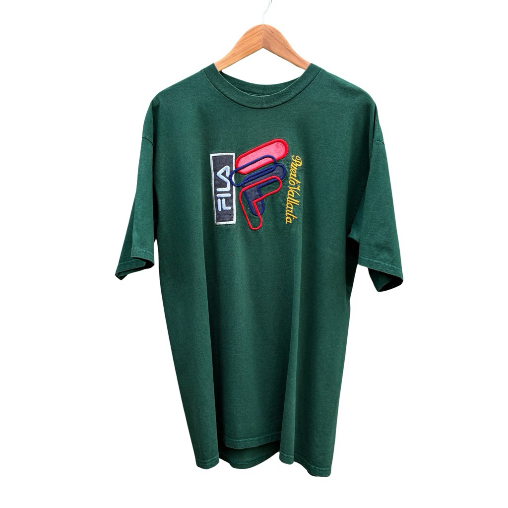 เสื้อยืดวินเทจ 90s Fila Bootleg Puerto Vallarta Mexico T Shirt