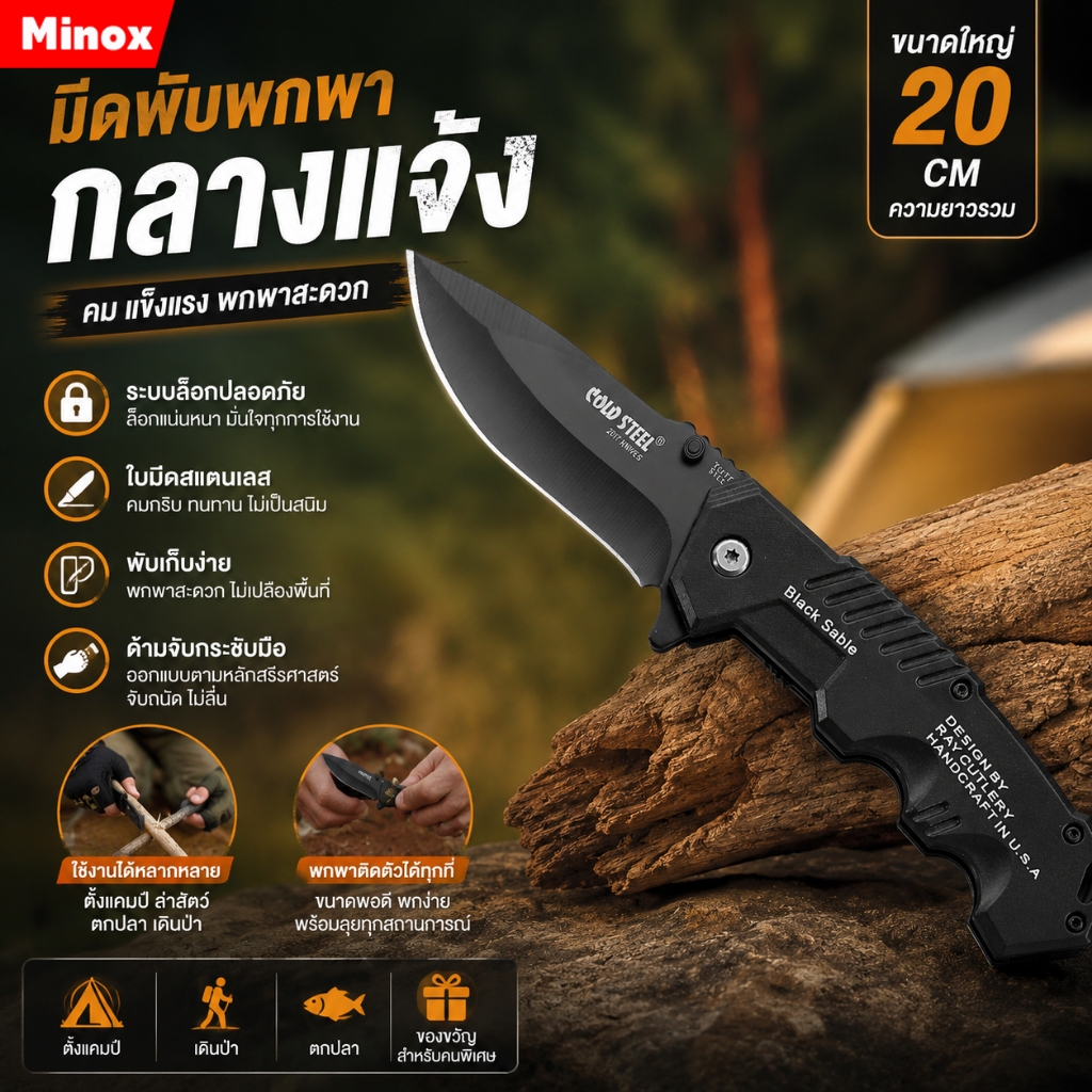 มีดพับพกพาสวย ตรงปกไม่จกตา สะดวก น่าสะสมและเป็นที่ระลึก Browning