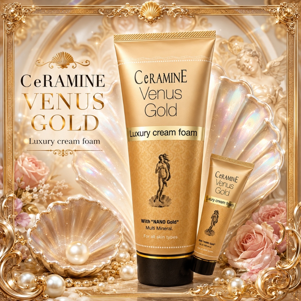 Ceramine Venus Gold Luxury Cream Foam เซอรามายน์ วีนัส โกลด์ ลักซูรี่ ครีม โฟม
