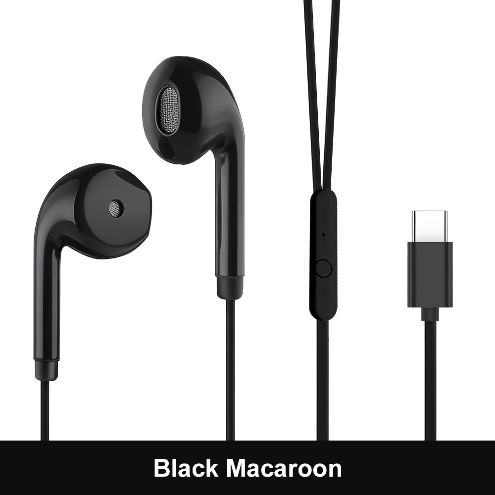 หูฟังแบบมีสายกึ่งอินเอียร์ พร้อมหัวเชื่อมต่อ Type-C พกพาสะดวก ใช้งานง่าย earphone