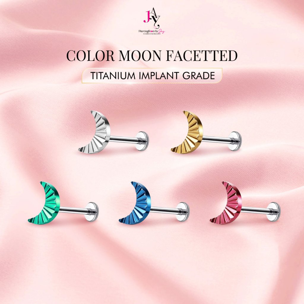 Piercingroom by Jay Color Moon Facetted Titanium Flat back (ราคาต่อชิ้น)