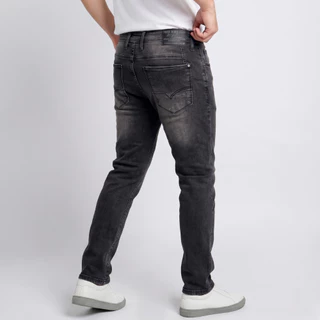 DAVIE JONES [BE FEARLESS] กางเกงยีนส์ผู้ชาย Slim Tapered Fit Jeans สีกรม ดำฟอก ดำ RE0004