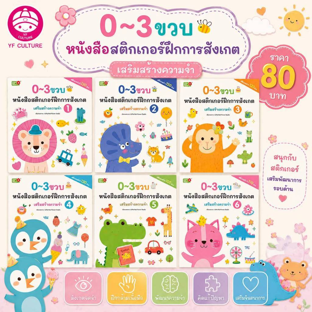 YF Book Shop หนังสือสติ๊กเกอร์ฝึกการสังเกต