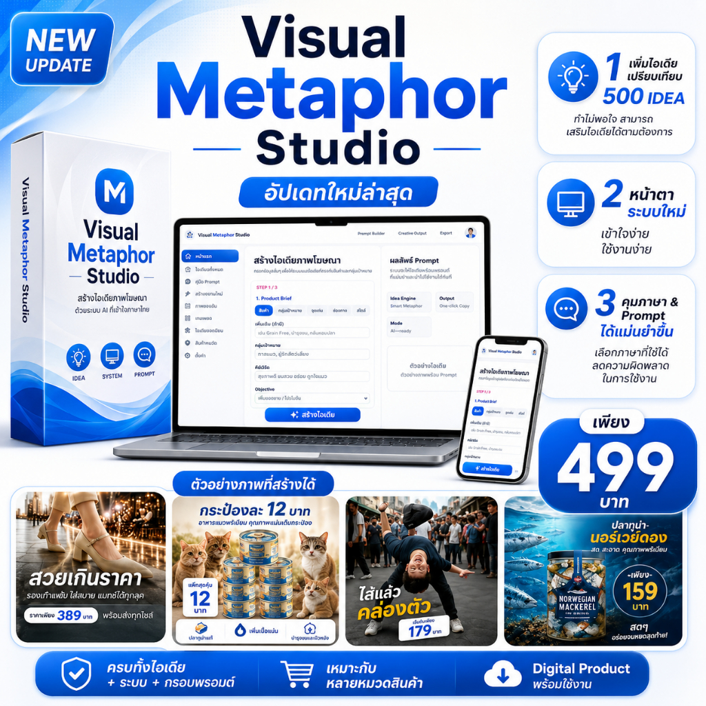 Visual Metaphor Studio ระบบสร้างไอเดียภาพโฆษณาแบบเปรียบเทียบ ด้วย AI พร้อมใช้งาน