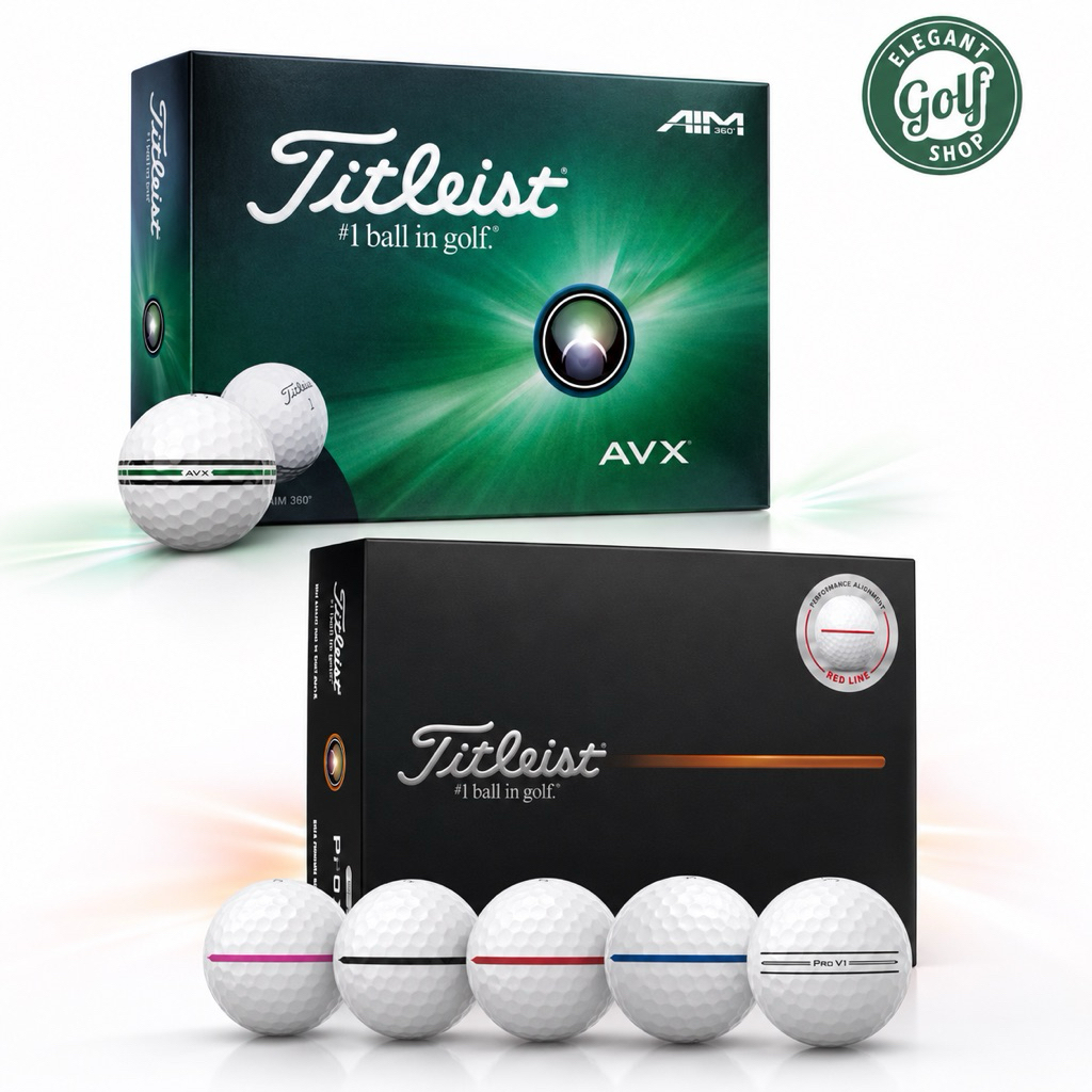 (ส่งไวที่สุดในช๊อปปี้)⛳️ลูกกอล์ฟTitleist Pro V1(Alignment) สำหรับพัตต์ ทำให้สามารถตั้งไลน์ได้แม่นยำลูกนุ่มและกลิ้งได้ดี