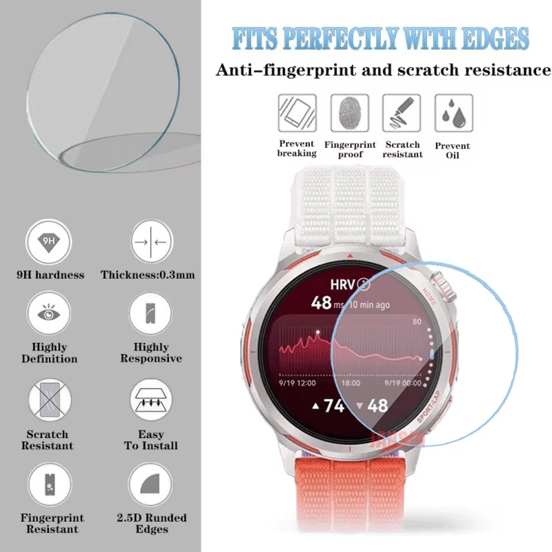 กระจกนิรภัยป้องกันหน้าจอสำหรับ Huawei Watch GT Runner 2 รูปที่ 5