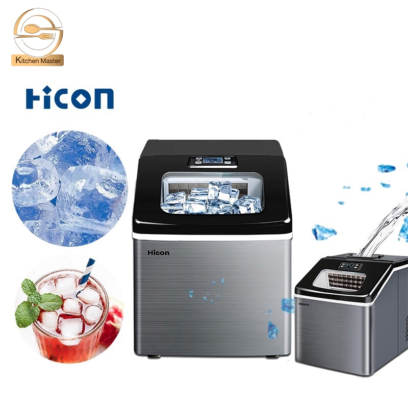 Hicon เครื่องทำน้ำแข็งอัตโนมัติ 25KG เครื่องผลิตน้ำแข็ง ทำน้ำแข็งก้อน ขนาดใหญ่ ตั้งเวลาได้ เครื่องทำ