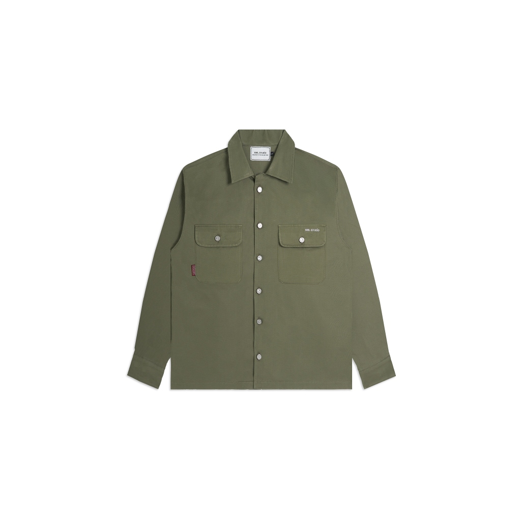 Bottons Dad Long Sleeve Shirt Olive Green / เสื้อเชิ้ตสีเขียว เสื้อแขนยาว