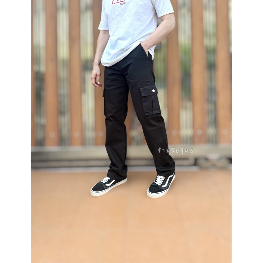 กางเกงขากระบอกคาร์โก้ผ้ายืด(รุ่น6006)