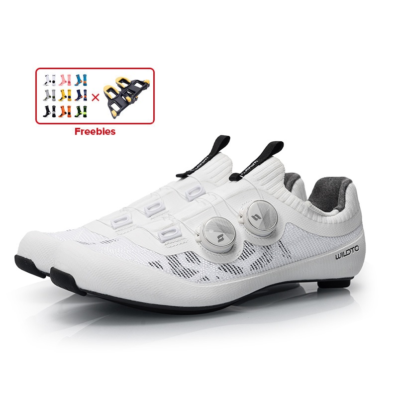 รองเท้าปั่นจักรยานเสือหมอบ Wildto Carbon Sole รุ่น พร้อมเทคโนโลยีคลีต SPD และมิดิพื้นระบายอากาศได้ดี Z24YTS002