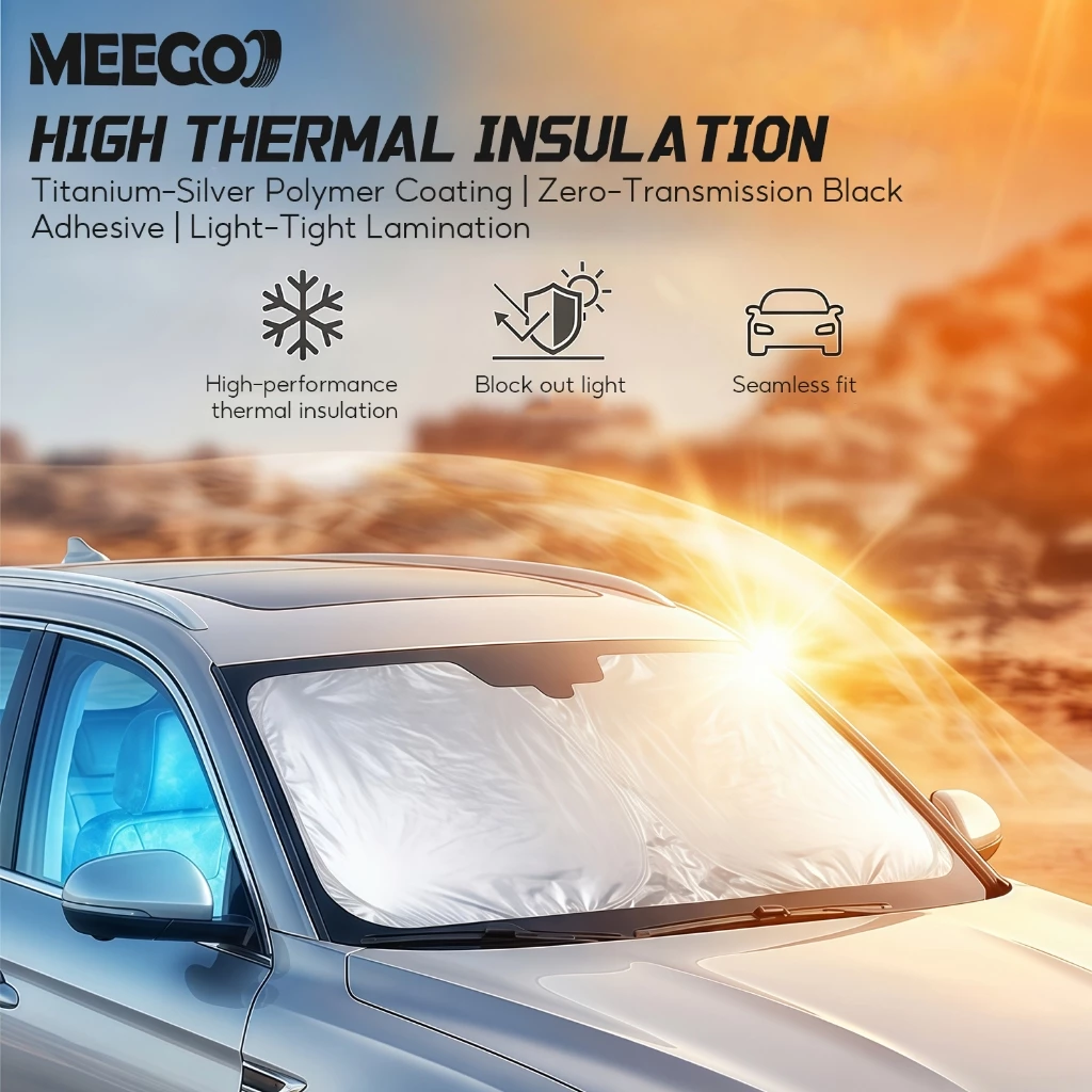 MeeGoo ร่มกันแดดในรถยนต์ แบบพับได้ กันUV ฉนวนกันความร้อน thumbnail 3