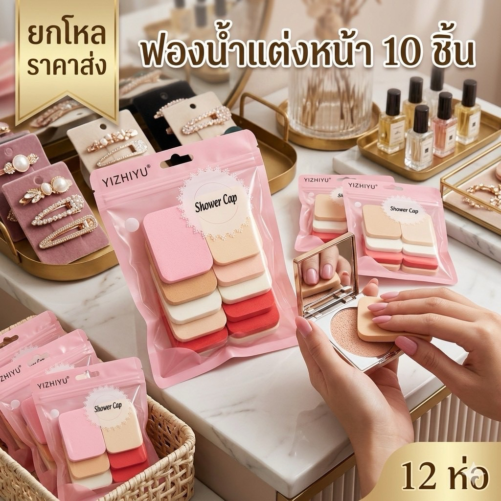 🌷ยกโหล🌷ชุดฟองน้ำแต่งหน้า มีราคาส่ง