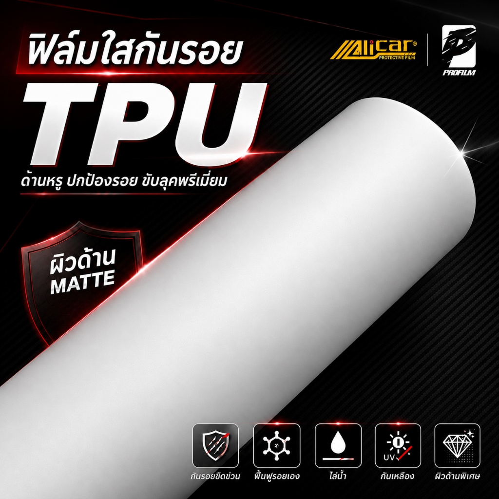 [Alicar แท้100%] ฟิล์มใสกันรอยด้าน TPU แท้ รอยหายเองได้ ไม่ทิ้งคราบกาว