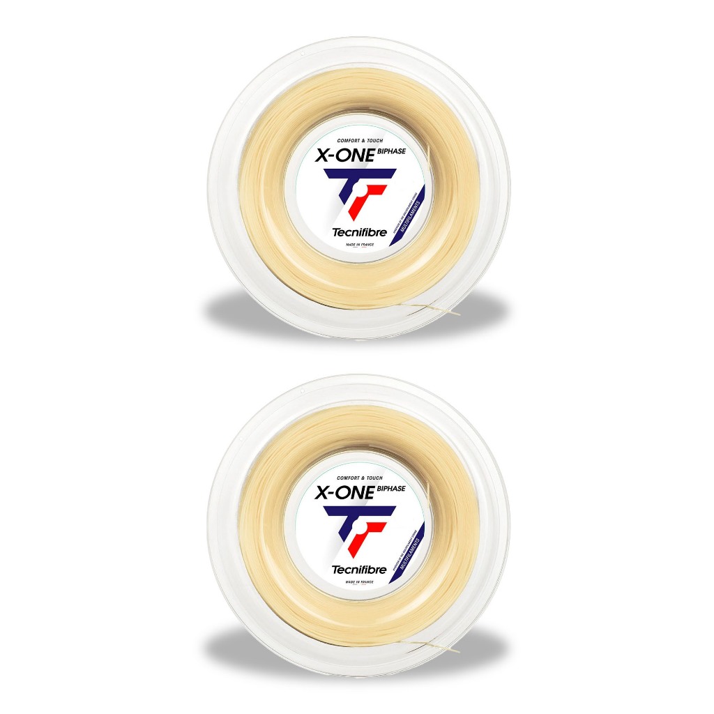 Tecnifibre เอ็นไม้เทนนิสแบ่งขาย X-One Biphase 16/1.30mm , 17/1.24mm Tennis Strings Reel | Natural ( 2แบบ )