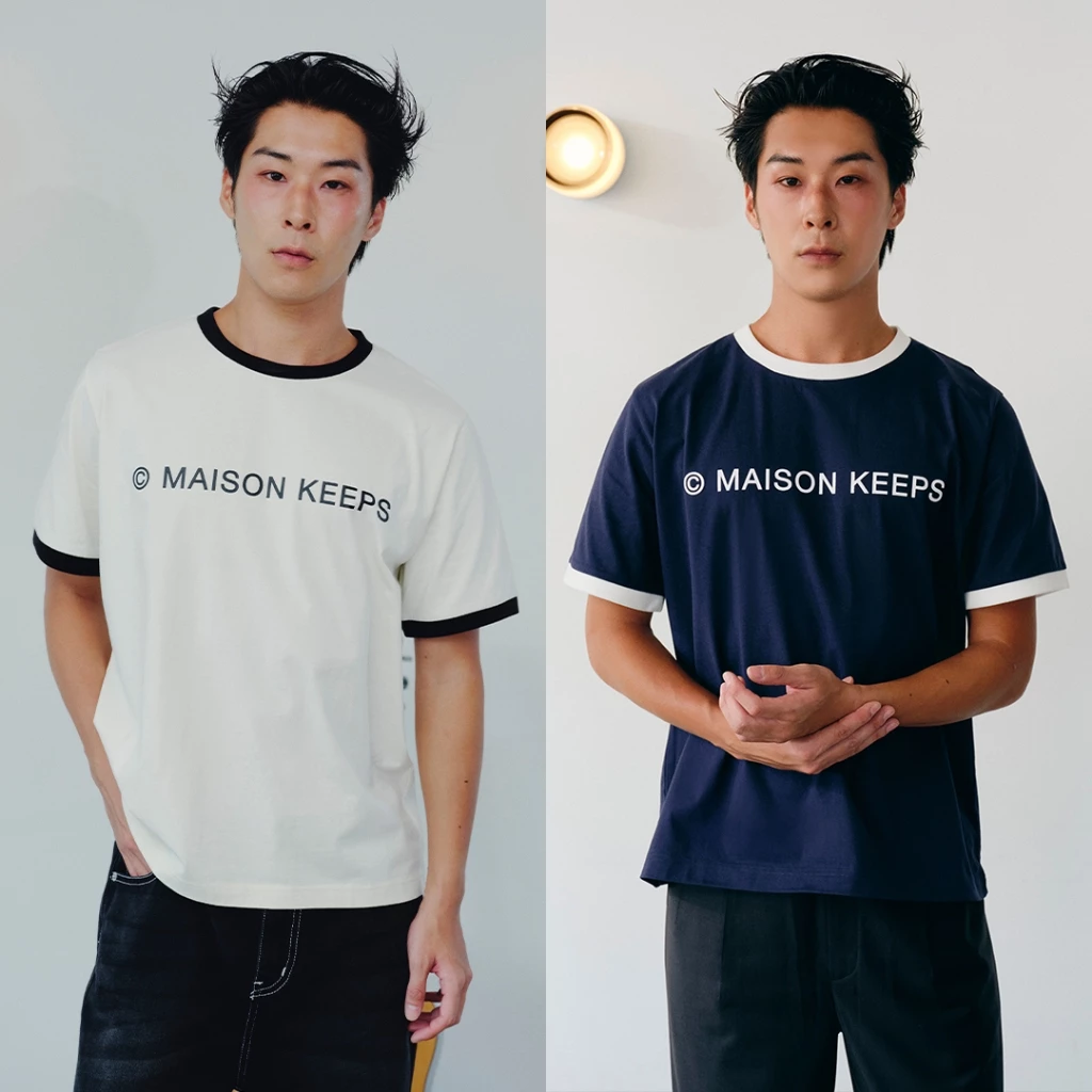maison KEEPS | The Everyday Mark Logo Ringer Tee | เสื้อยืดผู้ชาย สกรีนโลโก้ Mark