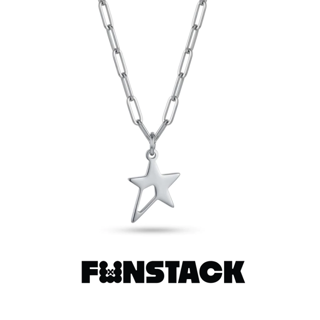 FUNSTACK สร้อยคอ All Day Stack Supernova North Star Silver Stainless Steel