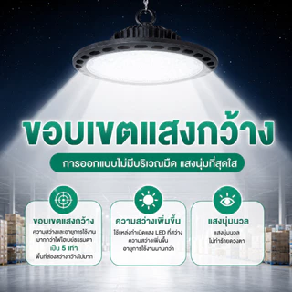 สปอร์ตไลท์ สปอตไลท์ UFO ไฟสว่าง Spotlight LED 100W-500w IP67 (ใช้ไฟบ้าน) โคมไฟอุตสาหกรรม LED ใช้ในโกดัง ลานจอดรถ