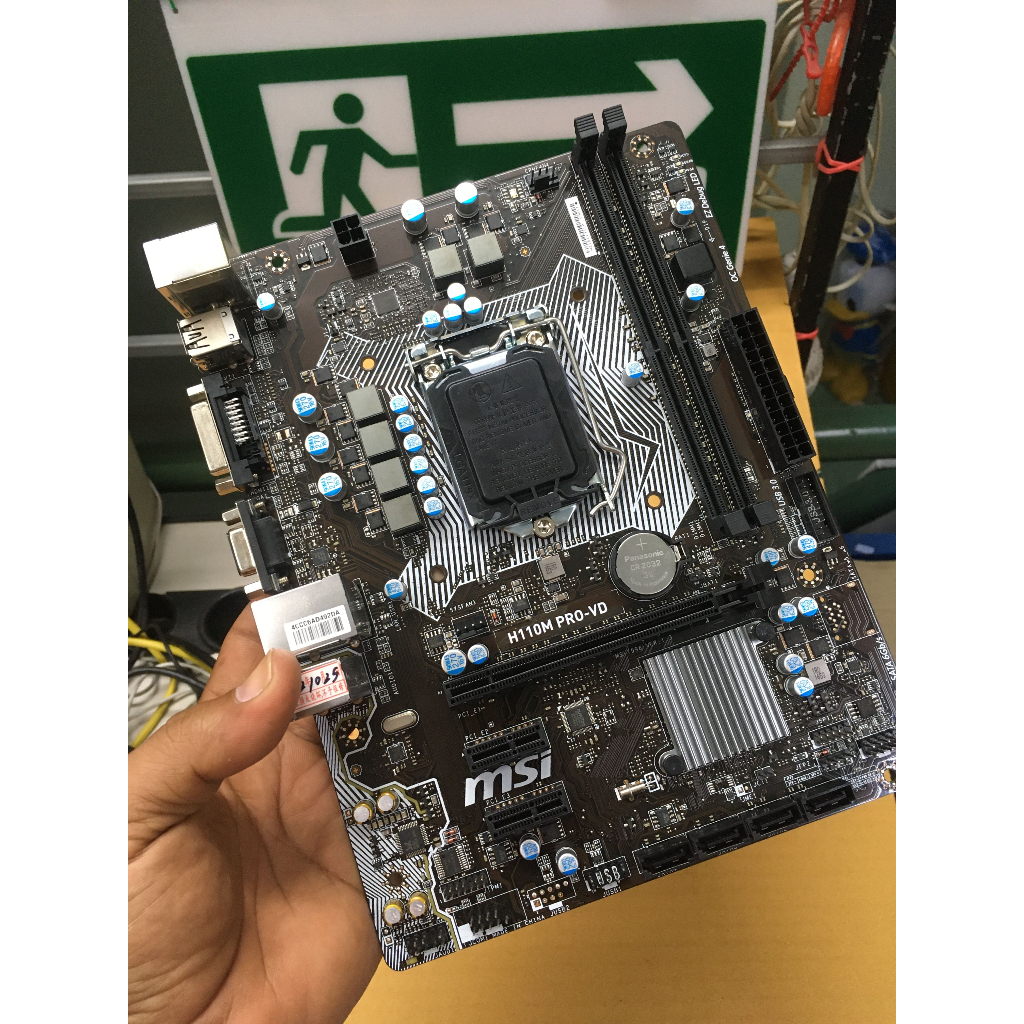เมนบอร์ด MB 1151 V1 MSI H110M รองรับ CPU Gen6-7 เท่านั้น บอร์ดมือสอง มีผลเทส