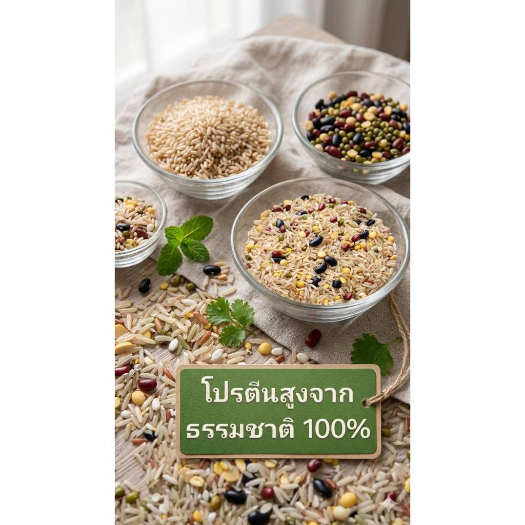 ข้าวกล้อง ธัญพืช 1 กก. แบบดิบ โปรตีนสูงจากธรรมชาติไม่ผ่านการแปรรูป