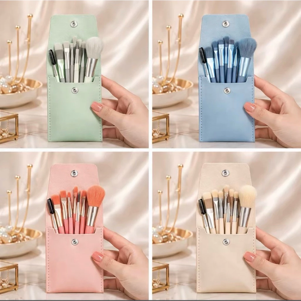 แปรงแต่งหน้า ขนาดพกพา 1 เซต มี 8 ชิ้น