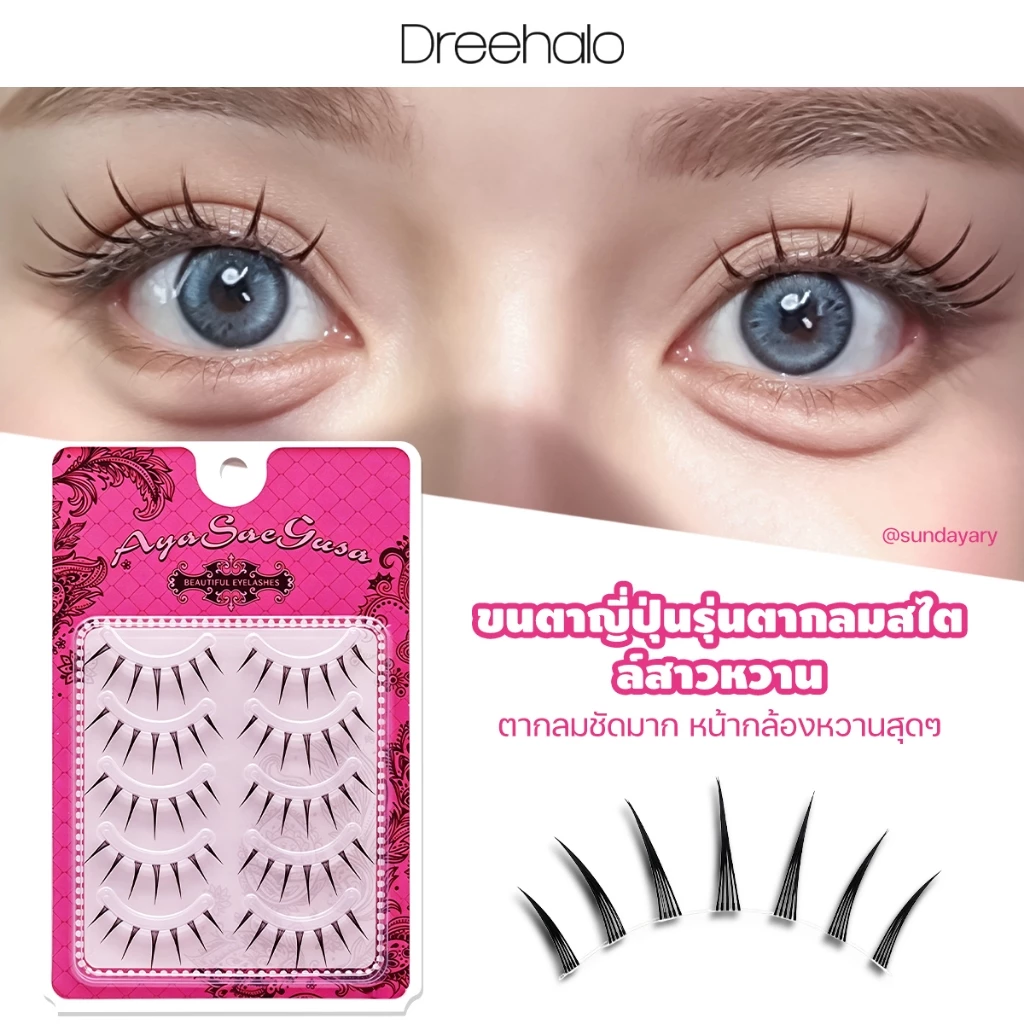 Dreehalo ขนตาปลอมญี่ปุ่น 4 รุ่นดัง ธรรมชาติ-หวาน-การ์ตูน แกนใส/ดำ ขึ้นกล้องปัง มือใหม่ห้ามพลาด F303