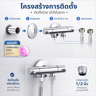 【ส่งทันที】✨GRACE✨ ก๊อกน้ำอเนกประสงค์ วาล์วน้ำสแตนเลส 304 ชุบโครเมี่ยม แข็งแรง เงางาม ใช้งานยาวนาน หลายสี COD