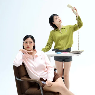 JARINYA (S-L) เสื้อไหมพรมคอปก 2 ซิป แต่งอะไหล่ JY