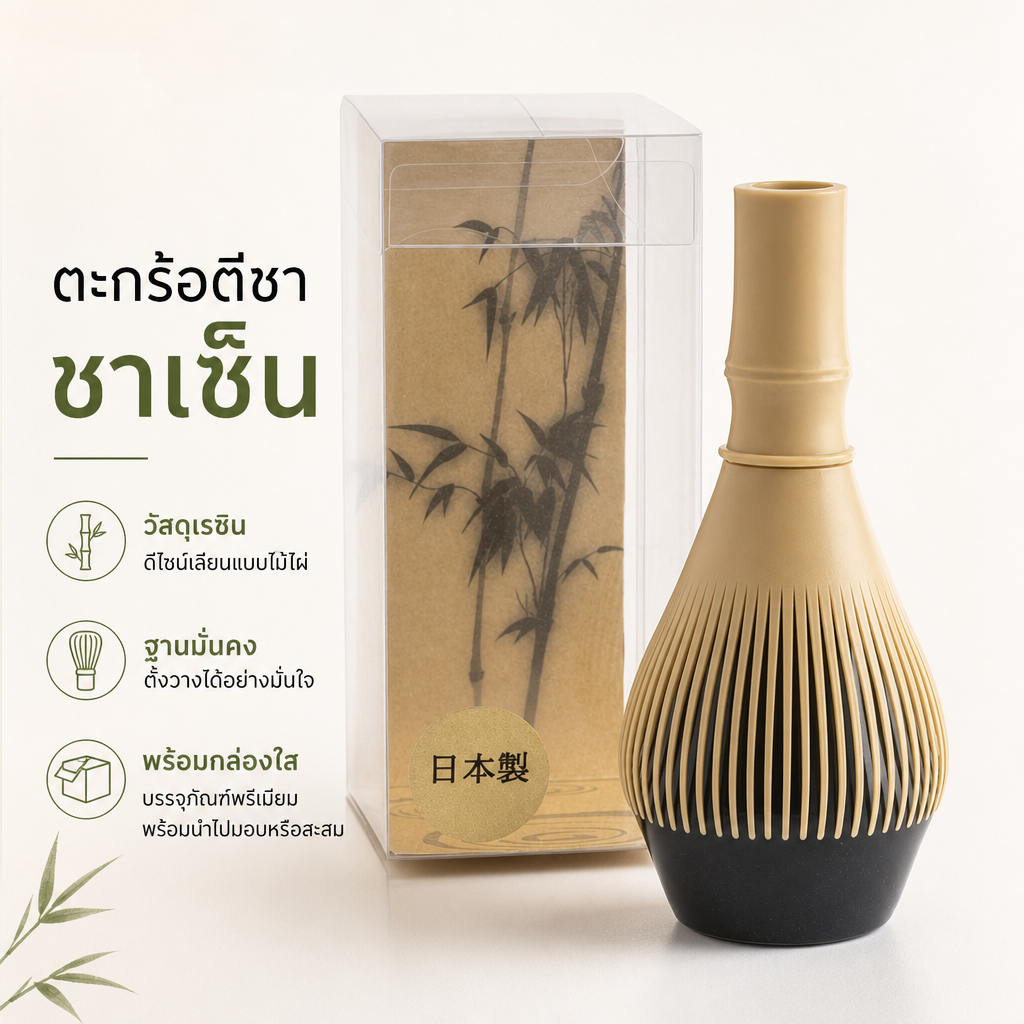 แปรงตีมัทฉะเรซิ่นจากญี่ปุ่น Resin Chasen ตีฟองเนียน เหมาะสำหรับมัทฉะลาเต้