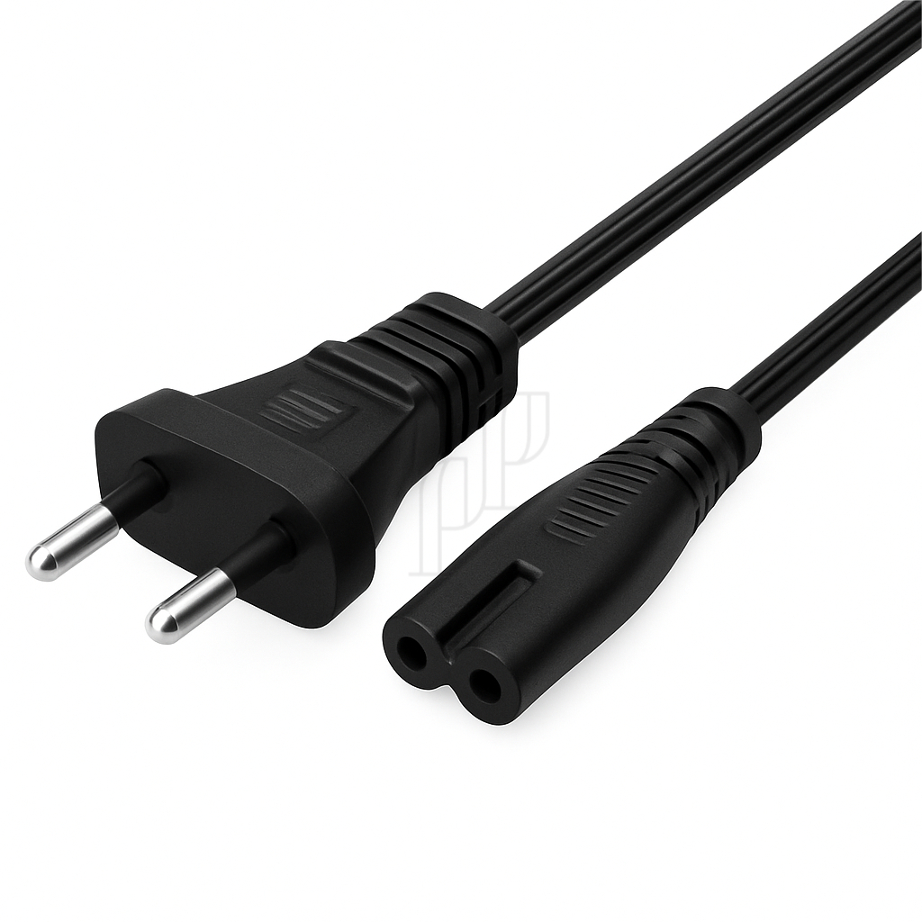 สายไฟAC เทป2รู เสียบวิทยุ เส้นใหญ่ 2x0.75mm ยาว1.5เมตร ทนทาน For Computer/TV /Camera /Printers /Radio