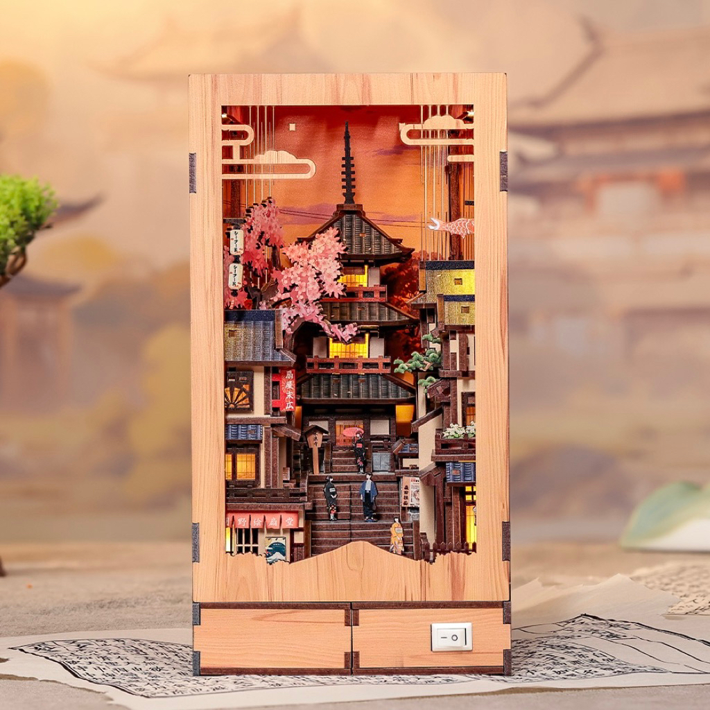 [พร้อมส่ง]🏮Kyoto Twilight Sakura Path booknook โมเดลตรอกเก่าในเกียวโตช่วงพระอาทิตย์ตก