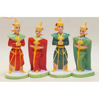 ตุ๊กตาวางศาลเจ้าที่ คู่พระนางรำ ตายาย บ่าวรับใช้ เซรามิค ทนทาน ไม่หลุดร่อน