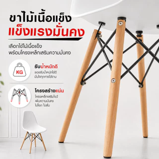 LP เก้าอี้ทํางาน เก้าอี้มินิมอล สวยทันสมัย ขาไม้สีบีช ติดตั้งง่ายและเหมาะสำหรับหลายโอกา Dining chair